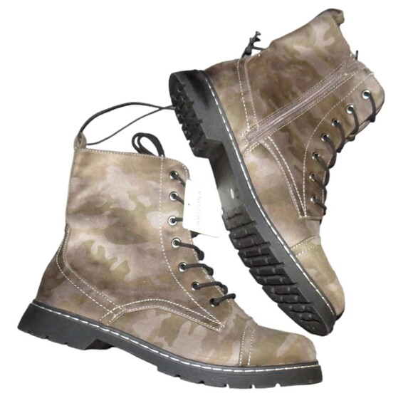 Arizona Jean Co Camouflage Side Zip Combat Boots Women's Size 10 - Picture 1 of 7